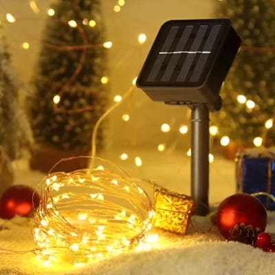 guirlande lumineuse exterieur ecodeco avec capteur solaire