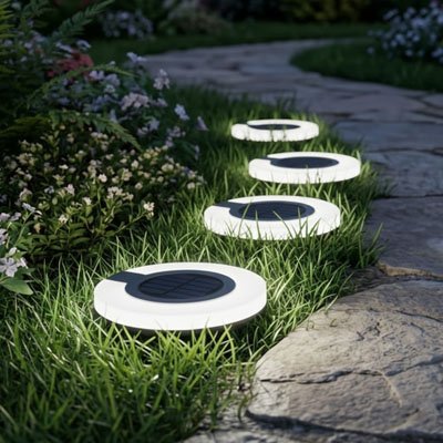 Lampe exterieur solaire design posé au sol