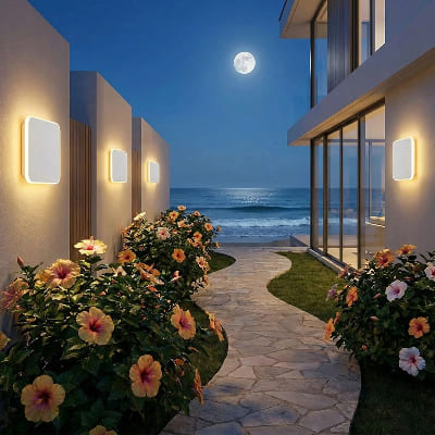 applique extérieur carré led éclaire chemin