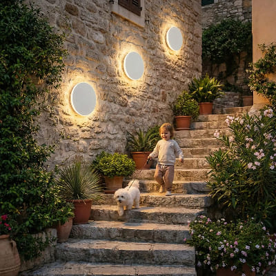 applique extérieur led sécuriaire pour descente d'escalier