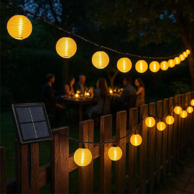 
boule lumineuse guirlande avec amis