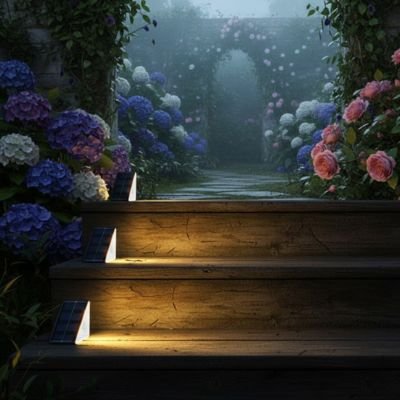 Éclairage extérieur à led éclaire escalier fleuri