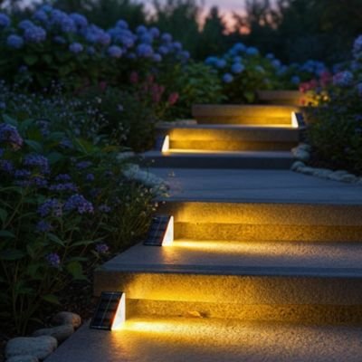 Éclairage extérieur à led illumine escalier sinueux