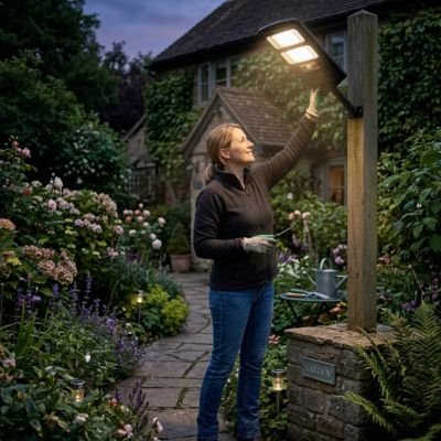 Éclairage extérieur solaire avec détecteur pour votre sécurité