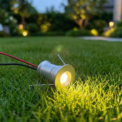 Éclairage terrasse extérieur Mini SpotLed étanche blanc chaud