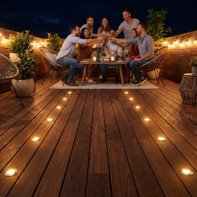 Éclairage-terrasse-extérieur minispotled illumine terrasse