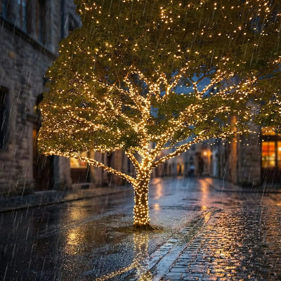 guirlande exterieur 100m illumine arbre gigantesque