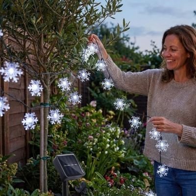 Guirlande  jardin solaire blanc froid