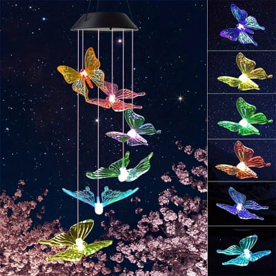 guirlande led exterieur solaire carillon paillon change de couleurs