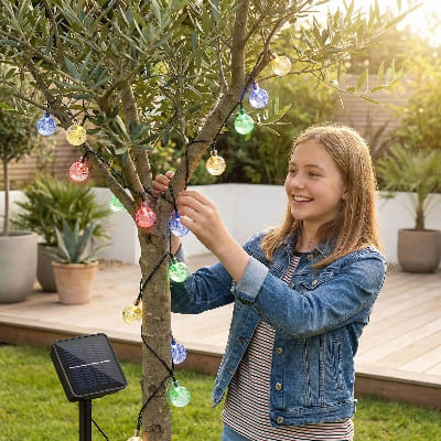 guirlande LED extérieur solaire insallation facile