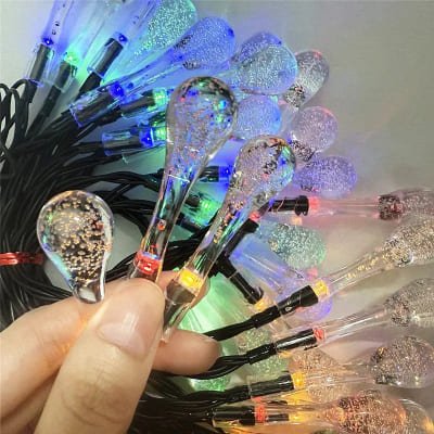 Guirlande led solaire forme goutte d'eau