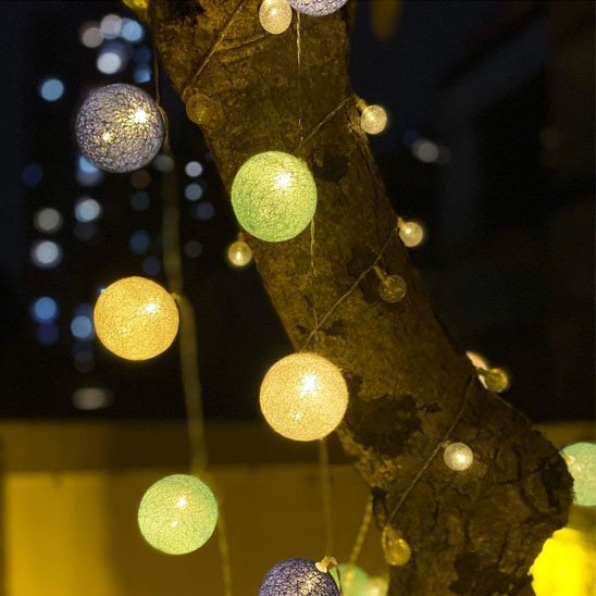 Guirlande lumineuse entoure un atbre