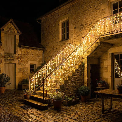 guirlande lumineuse exterieur 100m illumine escalier