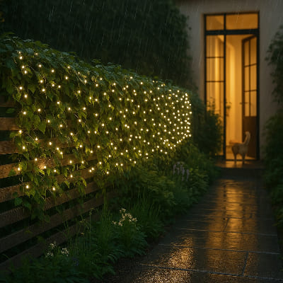 guirlande lumineuse extérieur  50 mètres sur clôture