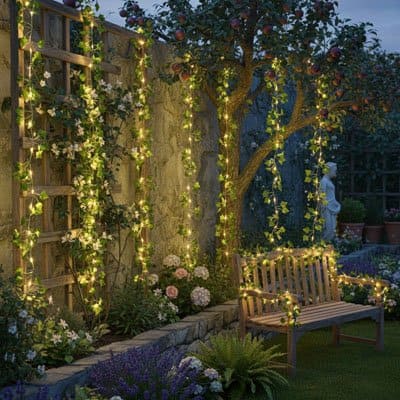 guirlande lumineuse lierre decorative suspendue