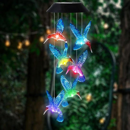 guirlande solaire exterieur carillon colibri lumineux