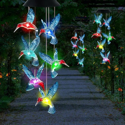 guirlande solaire exterieur carillon colibri suspendue et décoratif