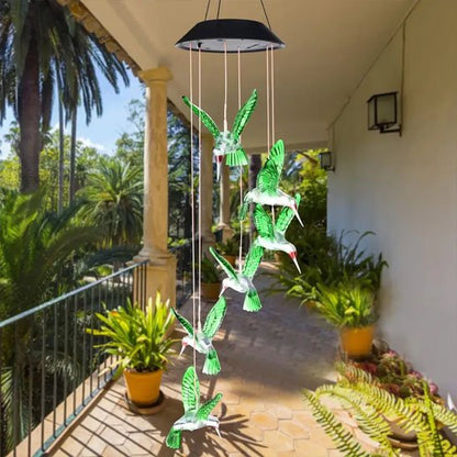 guirlande solaire exterieur carillon éolien colibri