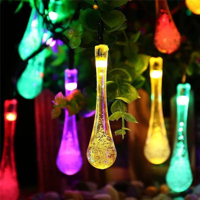 guirlande solaire extérieur cristal led variant multicolore