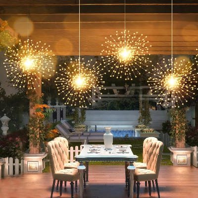 Guirlande solaire extérieur suspendue plafond de pergola