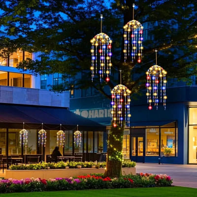 guirlande solaire fois quatre multicolore