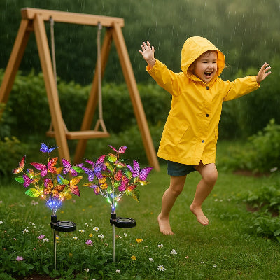 lampe exterieur papillon enfant sous pluie