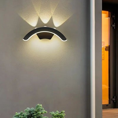 lampe murale exterieur moderne triple