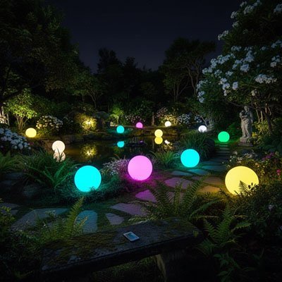 Lampe solaire de jardin eclaire le jardin