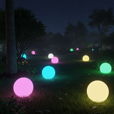 Lampe solaire de jardin sur gazon