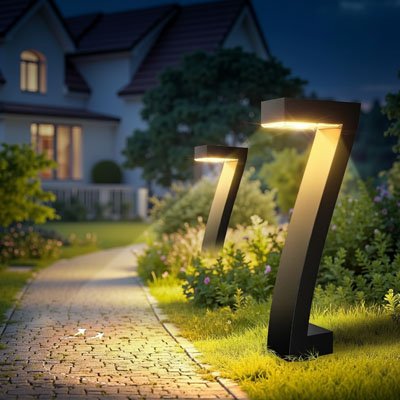 lampe solaire exterieur deco7 sur pelouse