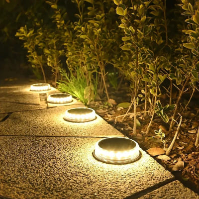 lampe solaire sol exterieur illumine allée