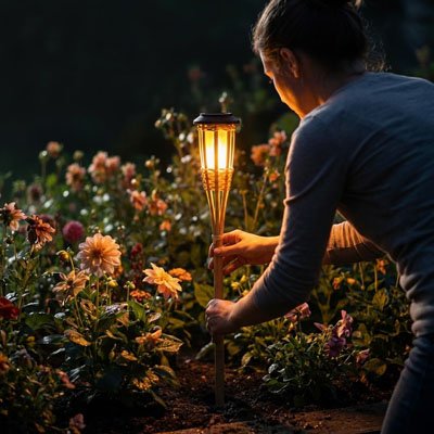 Lampes solaires de jardin installation rapide 