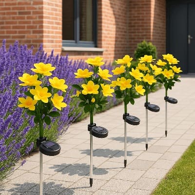 lampes solaires de jardin jaune