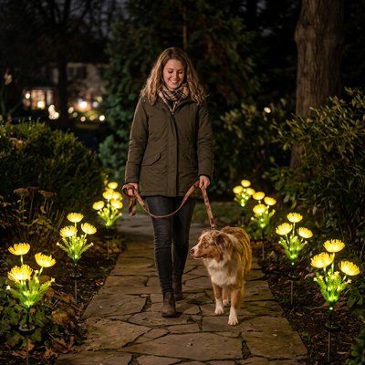 Lampes solaires pour le jardin décor allée