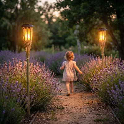 lampes solaires pour le jardin éclaire chemin