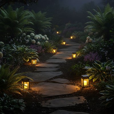 Lanterne extérieur illumine le chemin