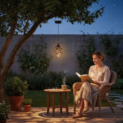 Lanterne solaire illumine dans la nuit