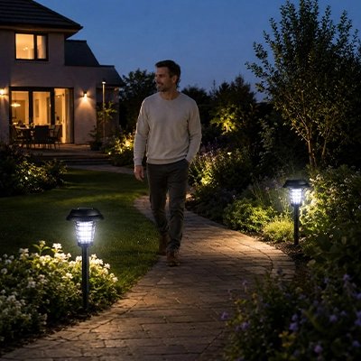 Luminaire exterieur illumine allée
