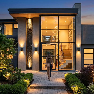 spot solaire extérieur sur maison